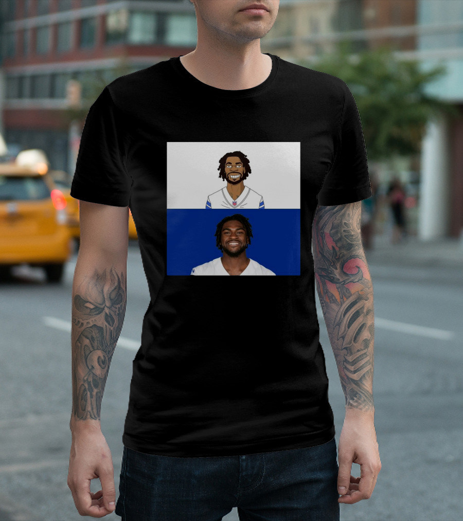 Trevon Diggs Dallas Cowboys NFL Meets The Simpsons Dual T-Shirt
