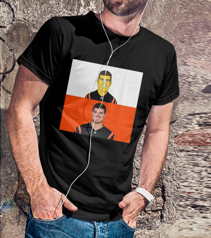 The Simpsons And Cincinnati Bengals Trey Hendrickson NFL Crossover T-Shirt