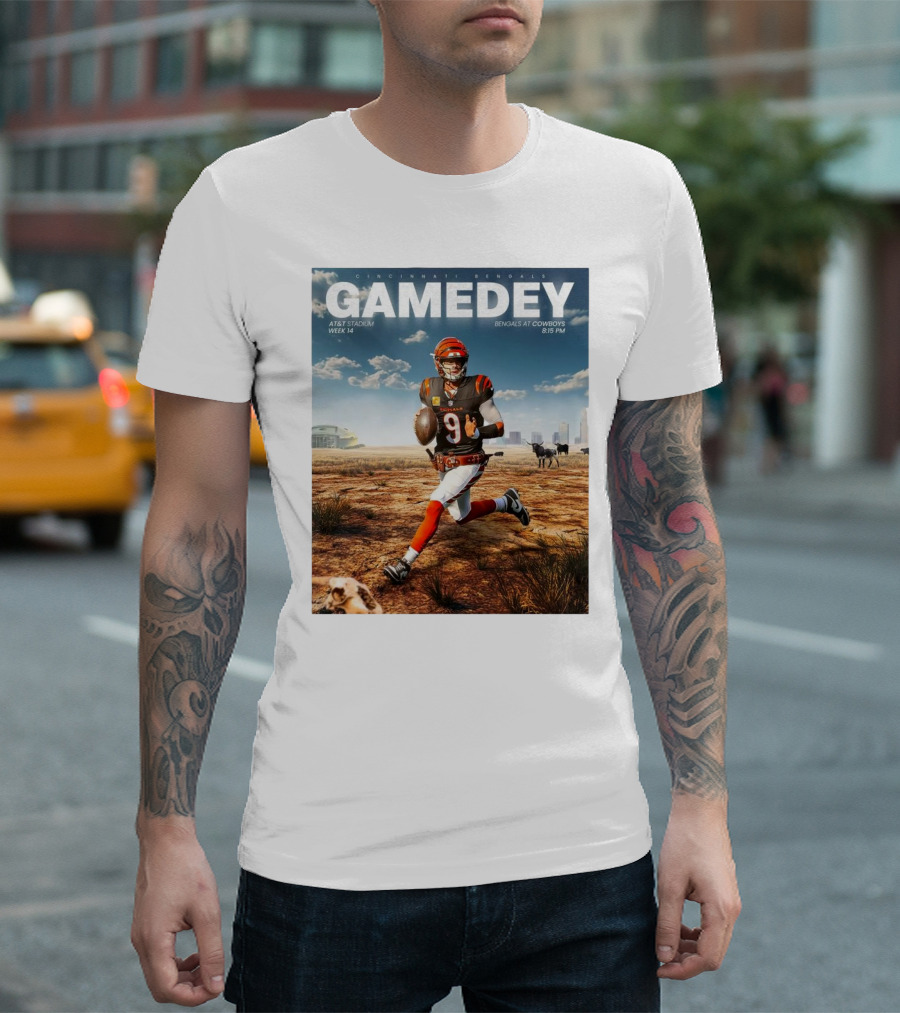Cincinnati Bengals Gamedey AT&T Stadium Week 14 Bengals at Cowboys 8:15 PM Lone Star State T-Shirt