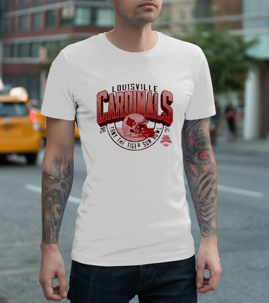 Louisville Cardinals 2024 Tony The Tiger Sun Bowl Vintage Helmet T-Shirt