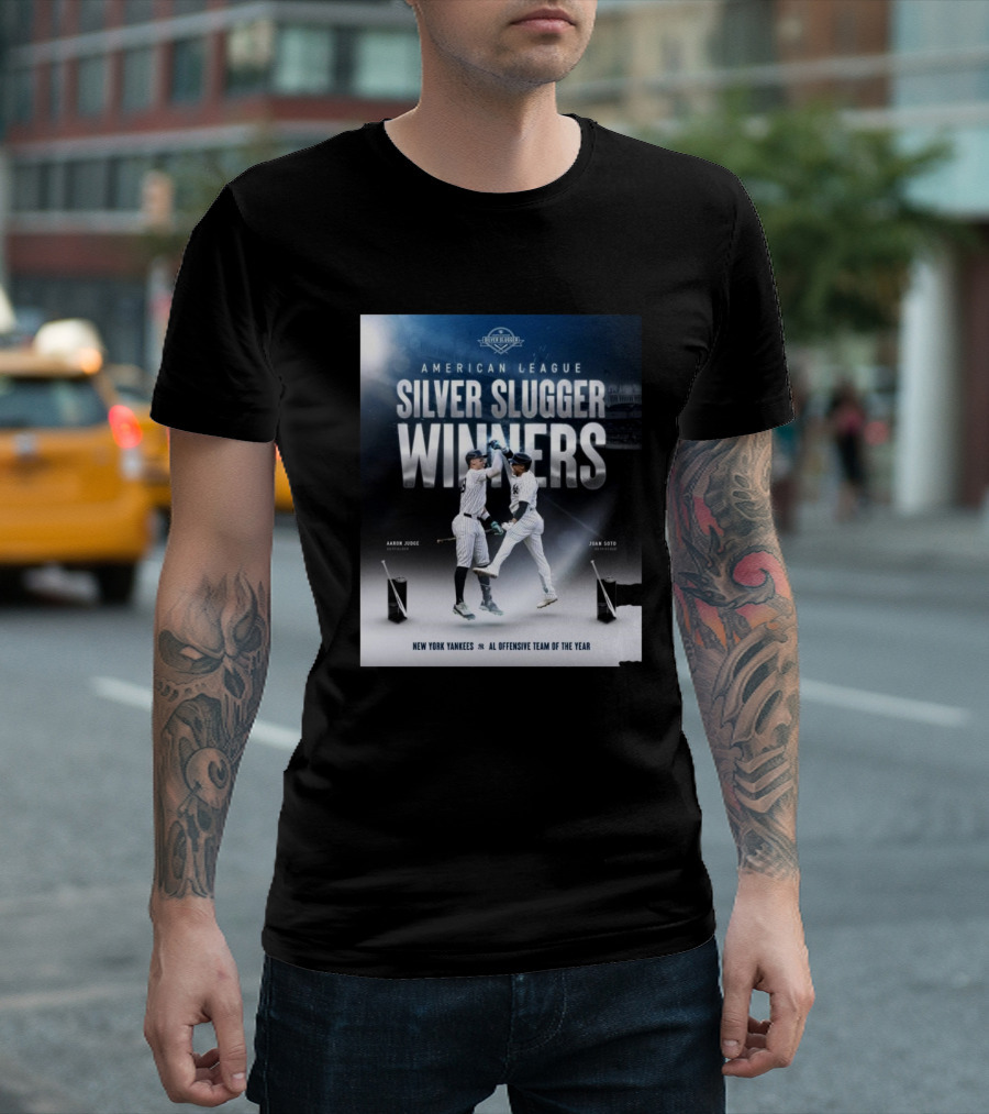 American League Silver Slugger Winners Aaron Judge Juan Soto New York Yankees AL Offensive Team of the Year T-Shirt