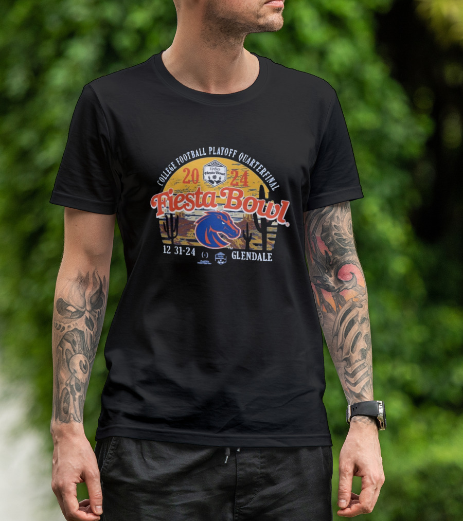 Boise State Broncos 2024 Fiesta Bowl College Football Playoff Quarterfinal Glendale 12 31 24 Desert T-Shirt