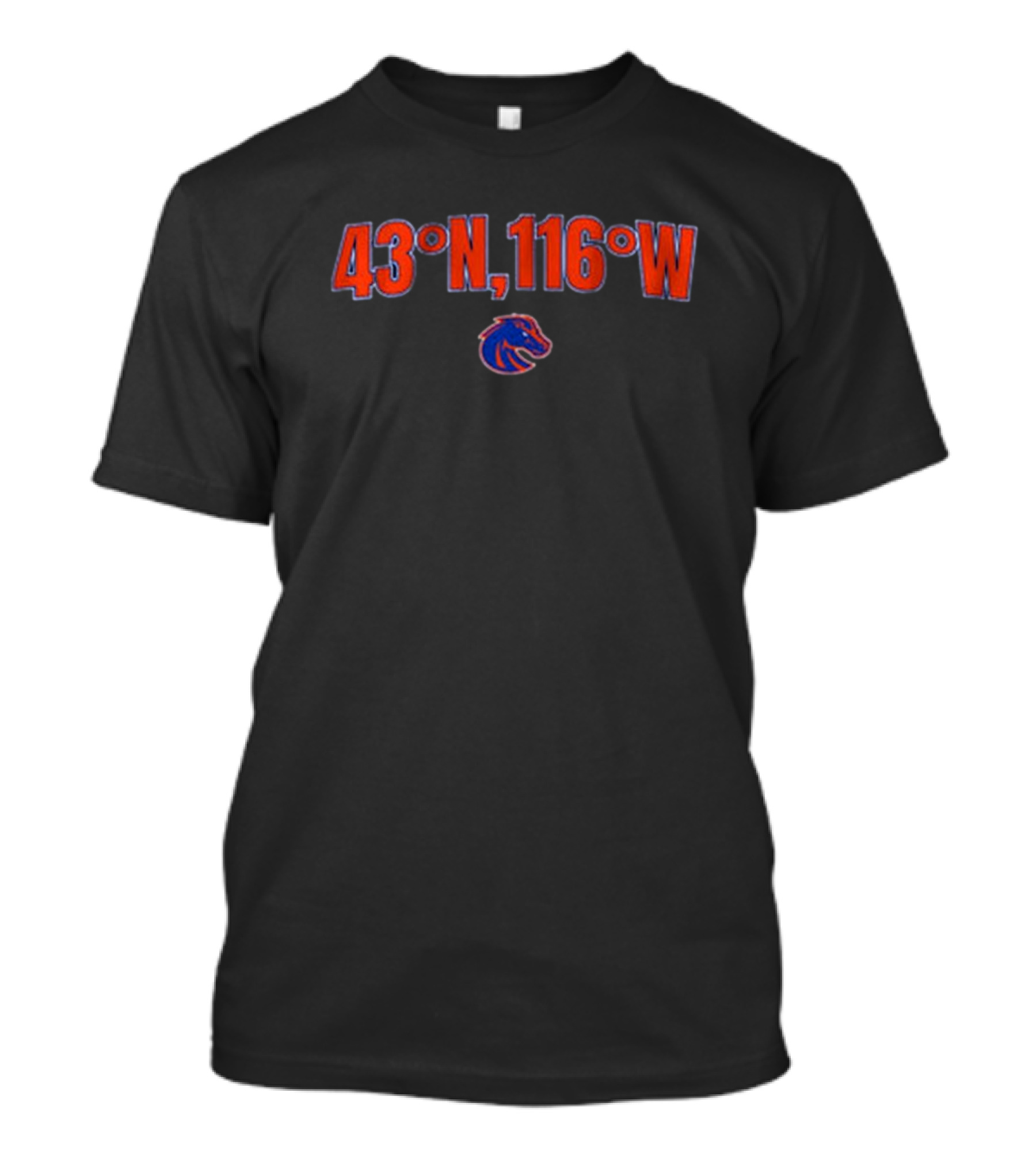 Boise State Broncos Football Coordinates 43 N, 116 W T-Shirt