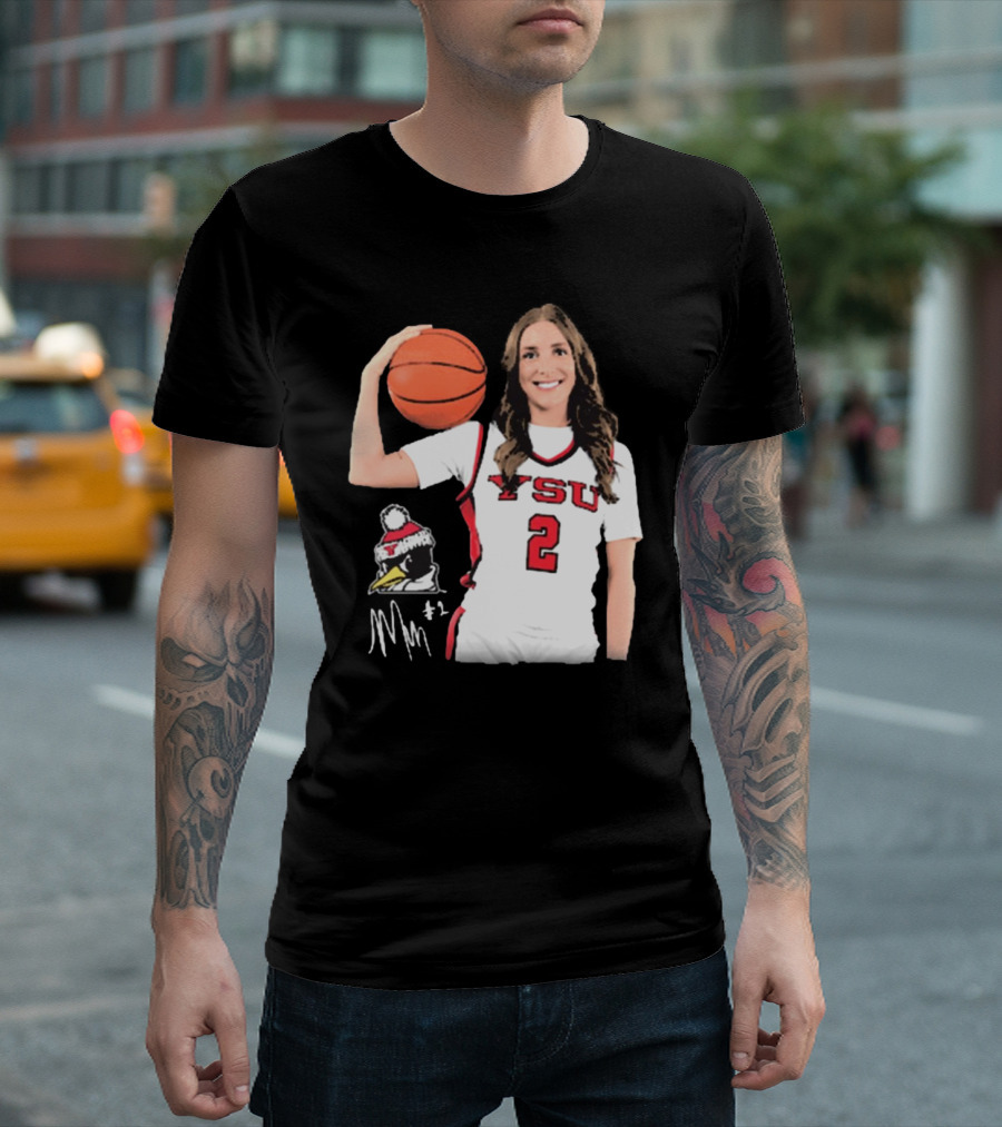 YSU Penguins Malia Magestro #2 Illustrated Signature Basketball Jersey T-Shirt