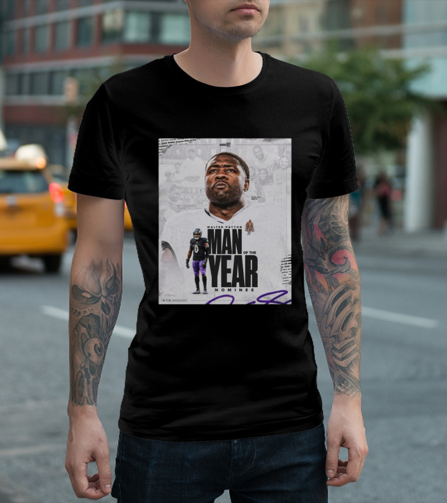 Baltimore Ravens Roquan Smith Walter Payton Man of the Year Nominee T-Shirt
