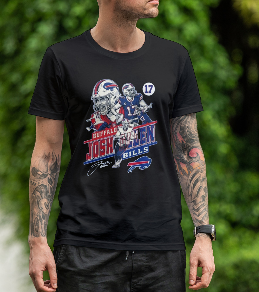 Buffalo Bills Josh Allen Number 17 Forever True Legends In Our Hearts Signature T-Shirt