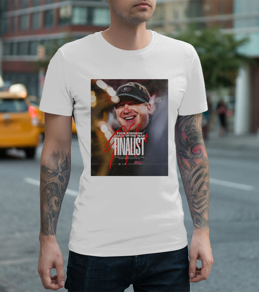 Georgia Bulldogs Eddie Robinson Coach Of The Year Finalist Signature T-Shirt