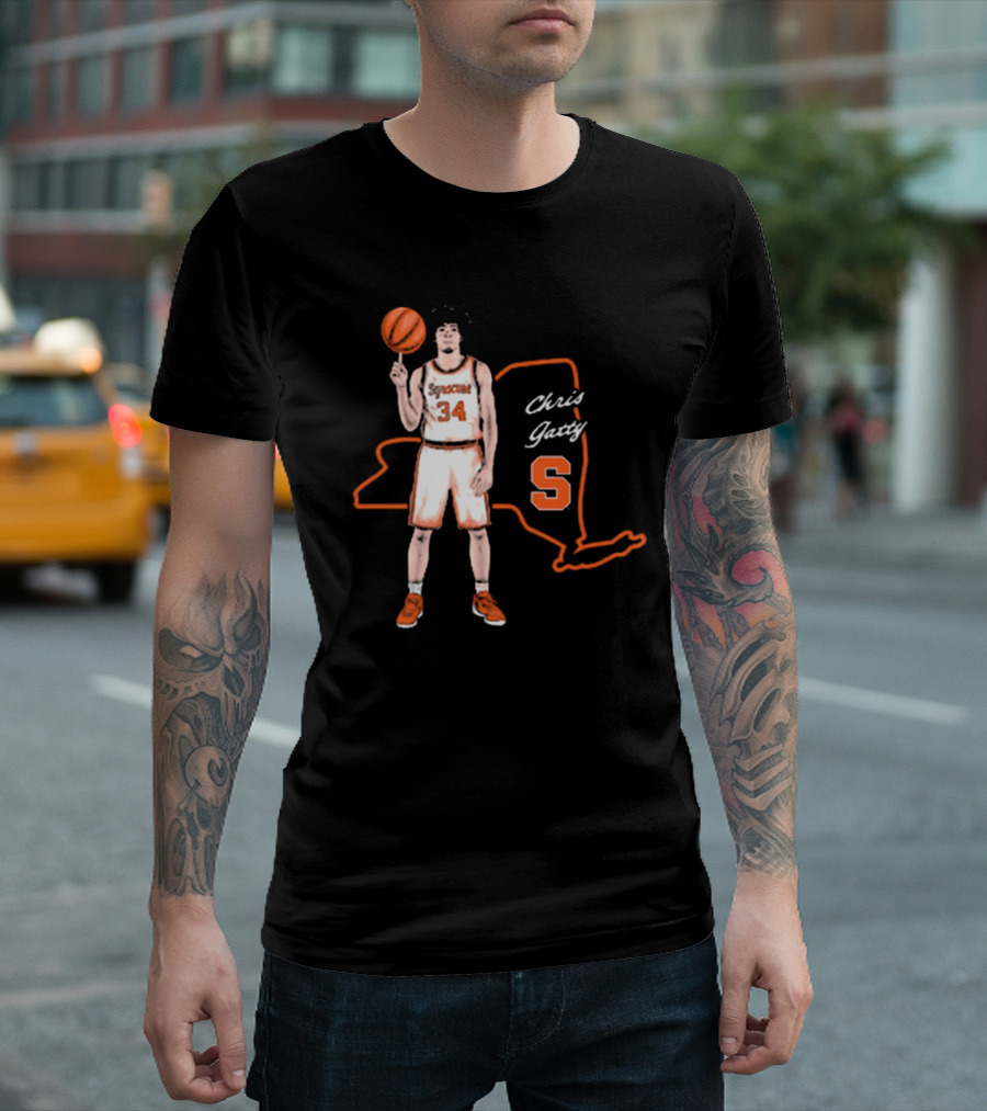 Chris Gatty Syracuse Number 34 Basketball New York Orange S T-Shirt