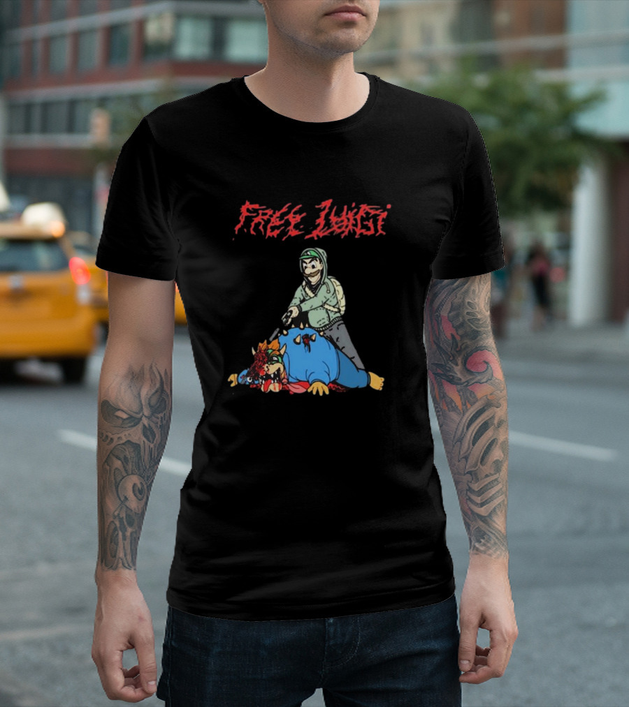 Free Luigi Grunge Style Art With Cartoon Character And Beast T-Shirt
