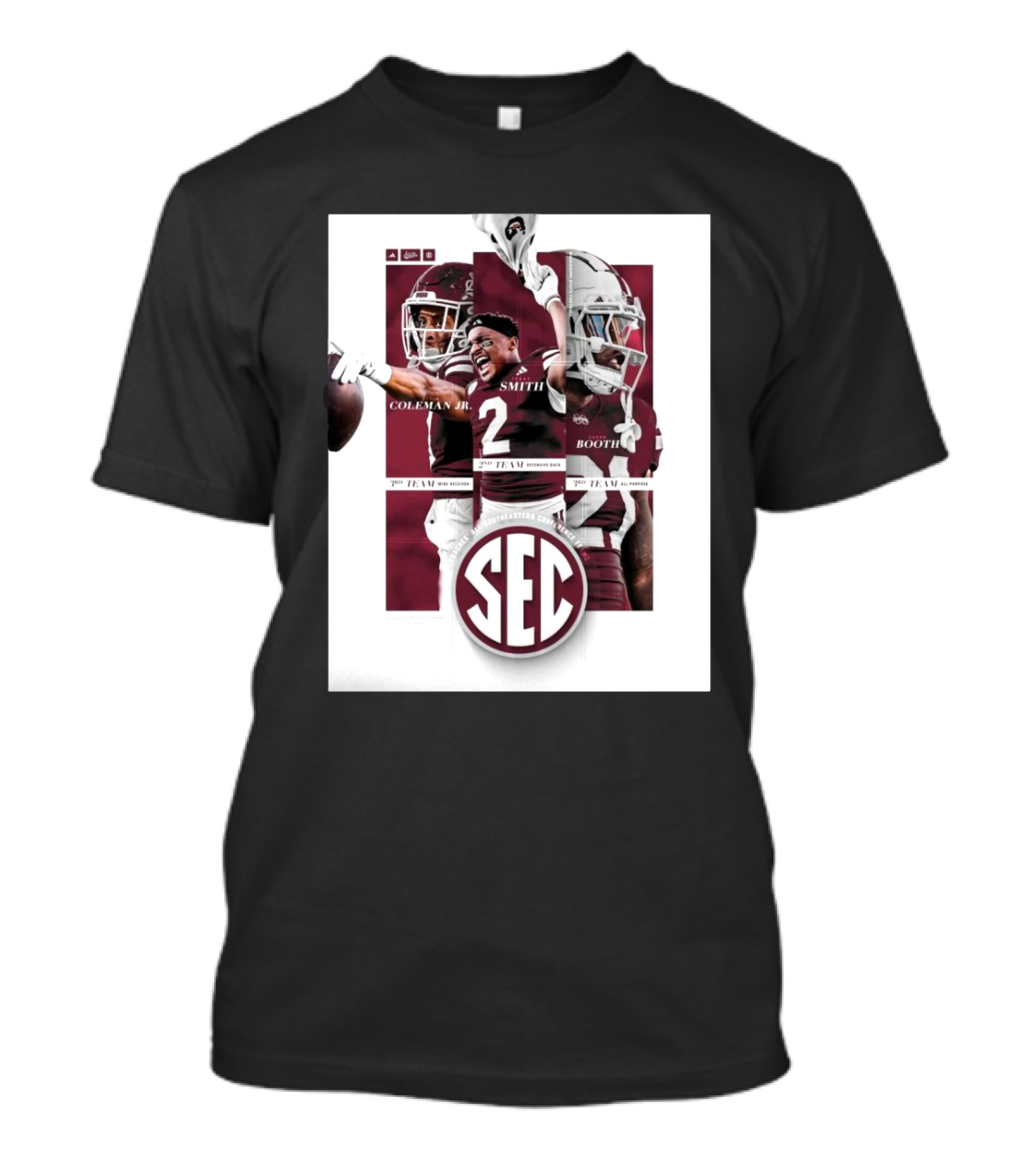 Isaac Smith, Kevin Coleman Jr., Davon Booth 2nd Team All-SEC Honors Southeastern Conference T-Shirt