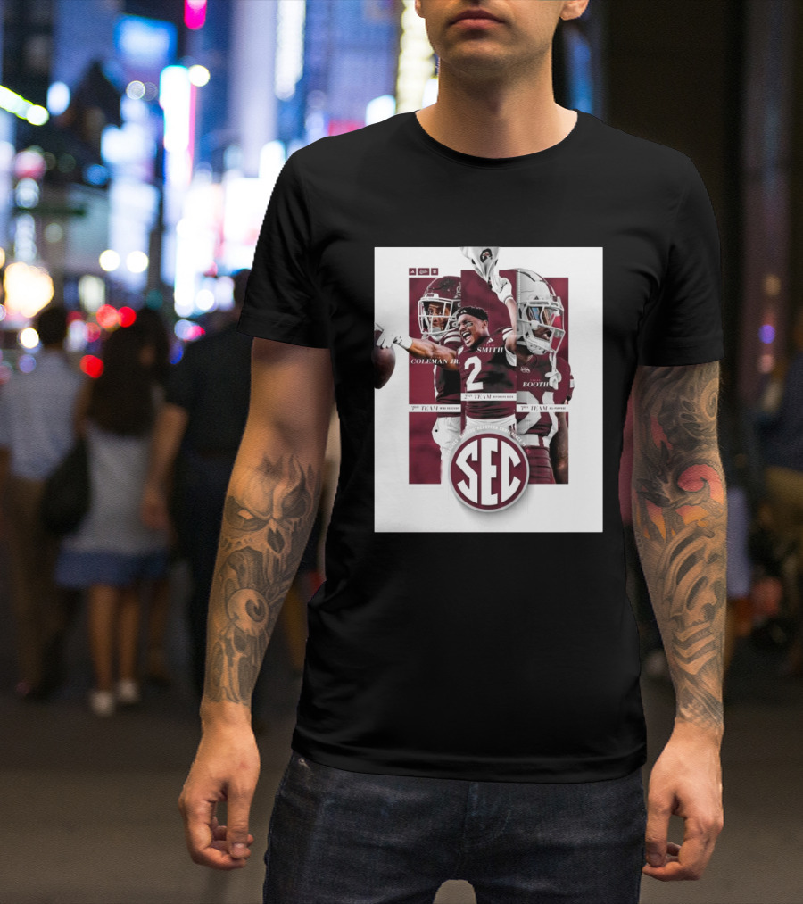 Isaac Smith, Kevin Coleman Jr., Davon Booth 2nd Team All-SEC Honors Southeastern Conference T-Shirt
