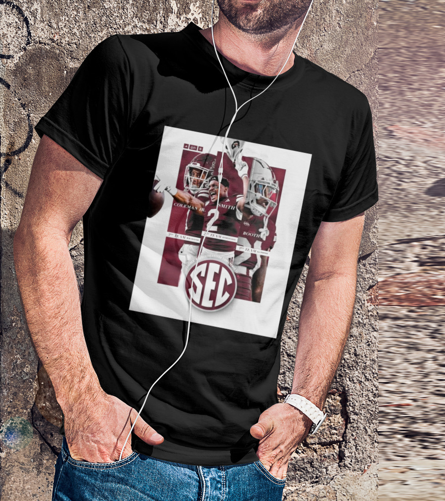Isaac Smith, Kevin Coleman Jr., Davon Booth 2nd Team All-SEC Honors Southeastern Conference T-Shirt