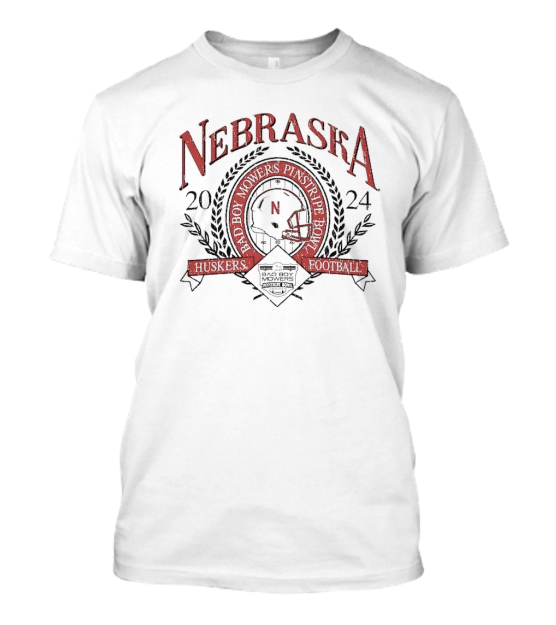 Nebraska Huskers Football 2024 Bad Boy Mowers Pinstripe Bowl T-Shirt