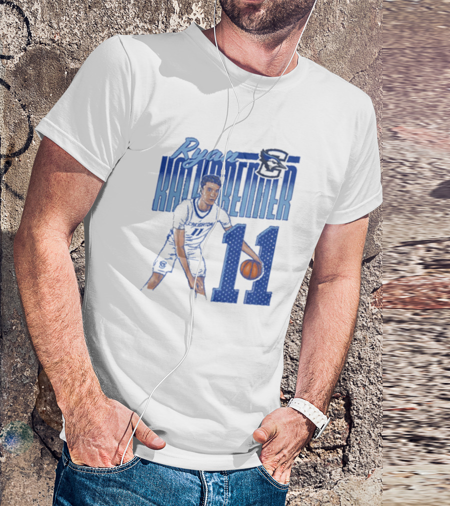 Ryan Kalkbrenner Creighton Bluejays Number 11 Cartoon Big East Conference T-Shirt