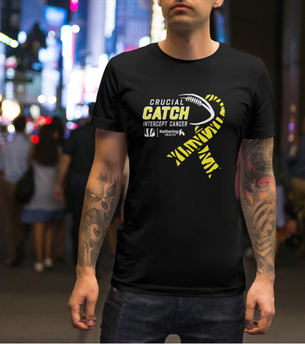 Crucial Catch Intercept Cancer Cincinnati Bengals Kettering Health Yellow T-Shirt