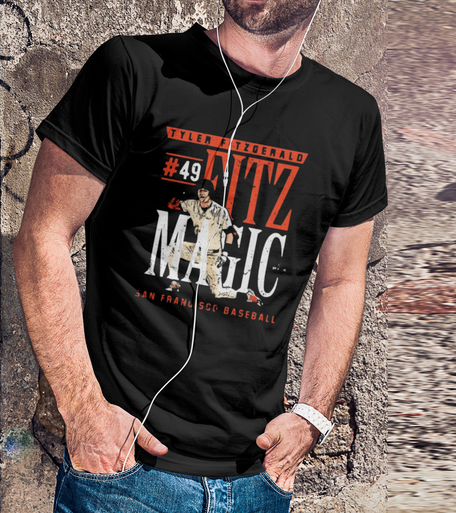 Tyler Fitzgerald #49 San Francisco Baseball Fitz Magic Vintage Player Action T-Shirt