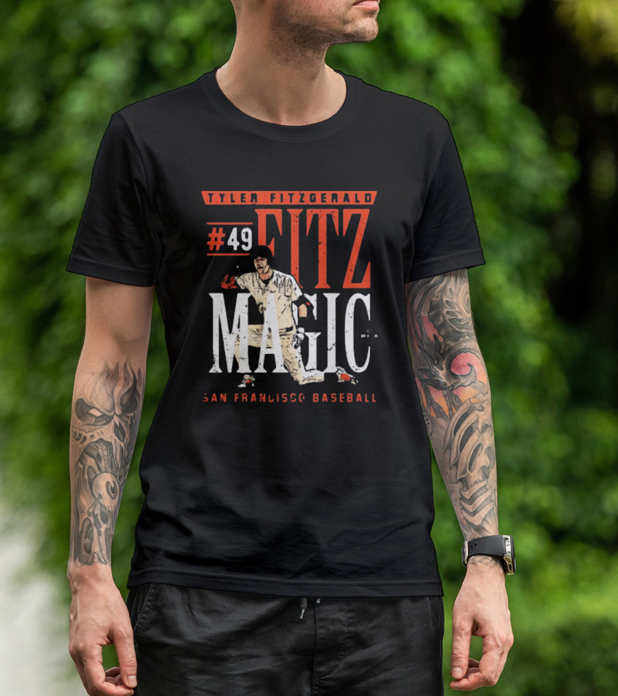 Tyler Fitzgerald #49 San Francisco Baseball Fitz Magic Vintage Player Action T-Shirt