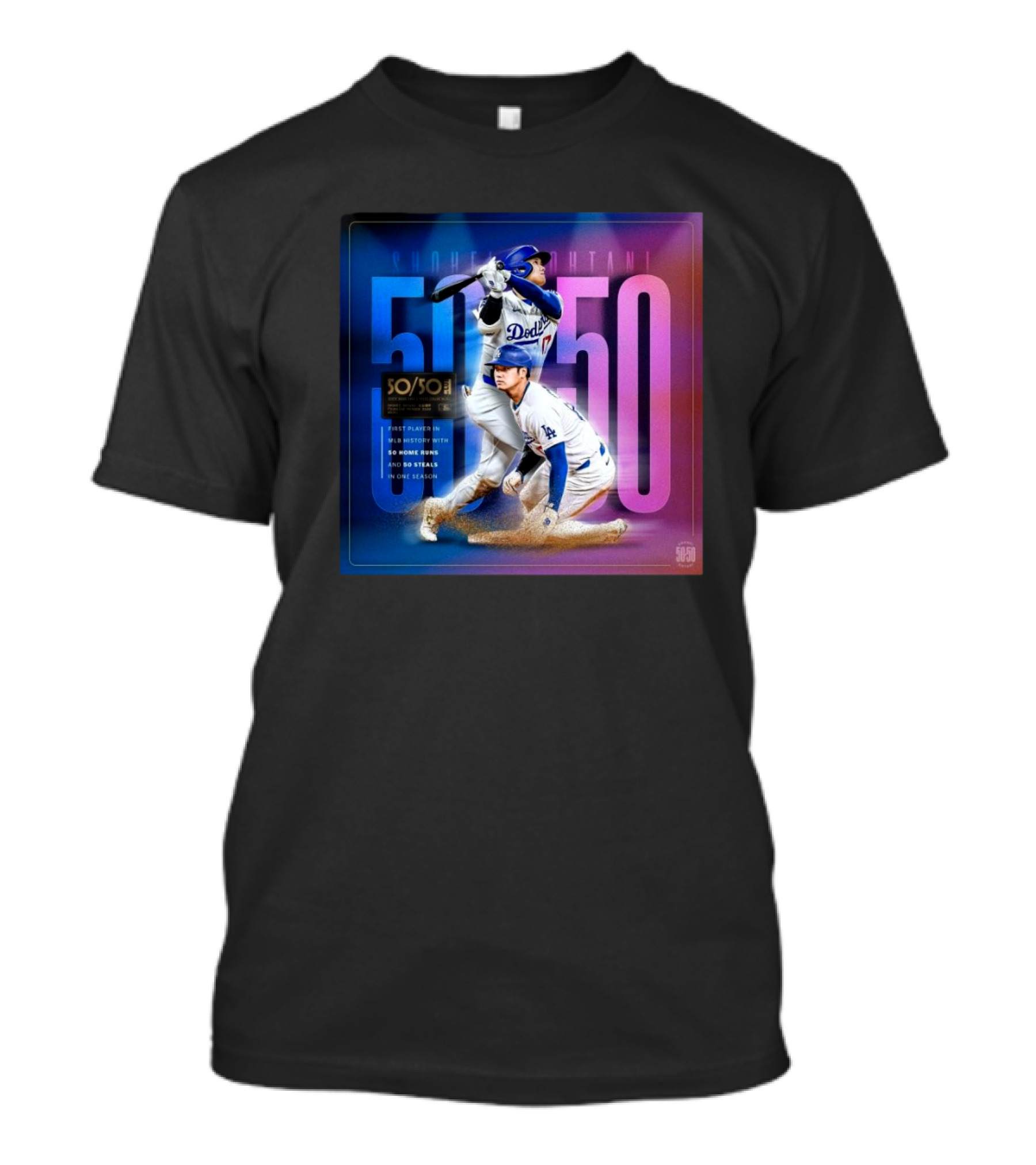 Shohei Ohtani Los Angeles Dodgers MLB 50 Home Runs 50 Steals 50/50 Club T-Shirt