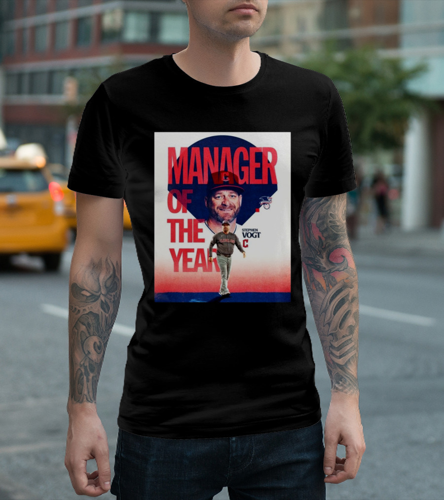 Stephen Vogt Cleveland Guardians Manager Of The Year 2024 MLB Award Winner T-Shirt