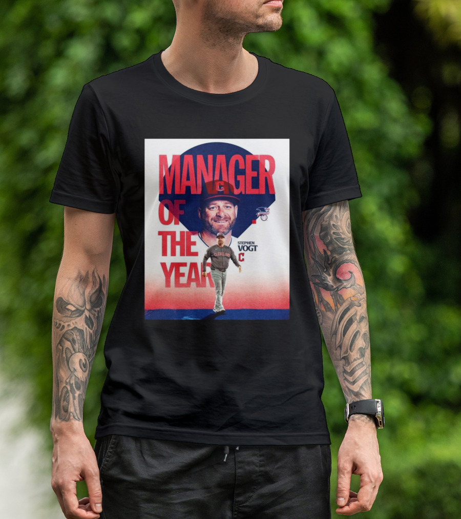 Stephen Vogt Cleveland Guardians Manager Of The Year 2024 MLB Award Winner T-Shirt