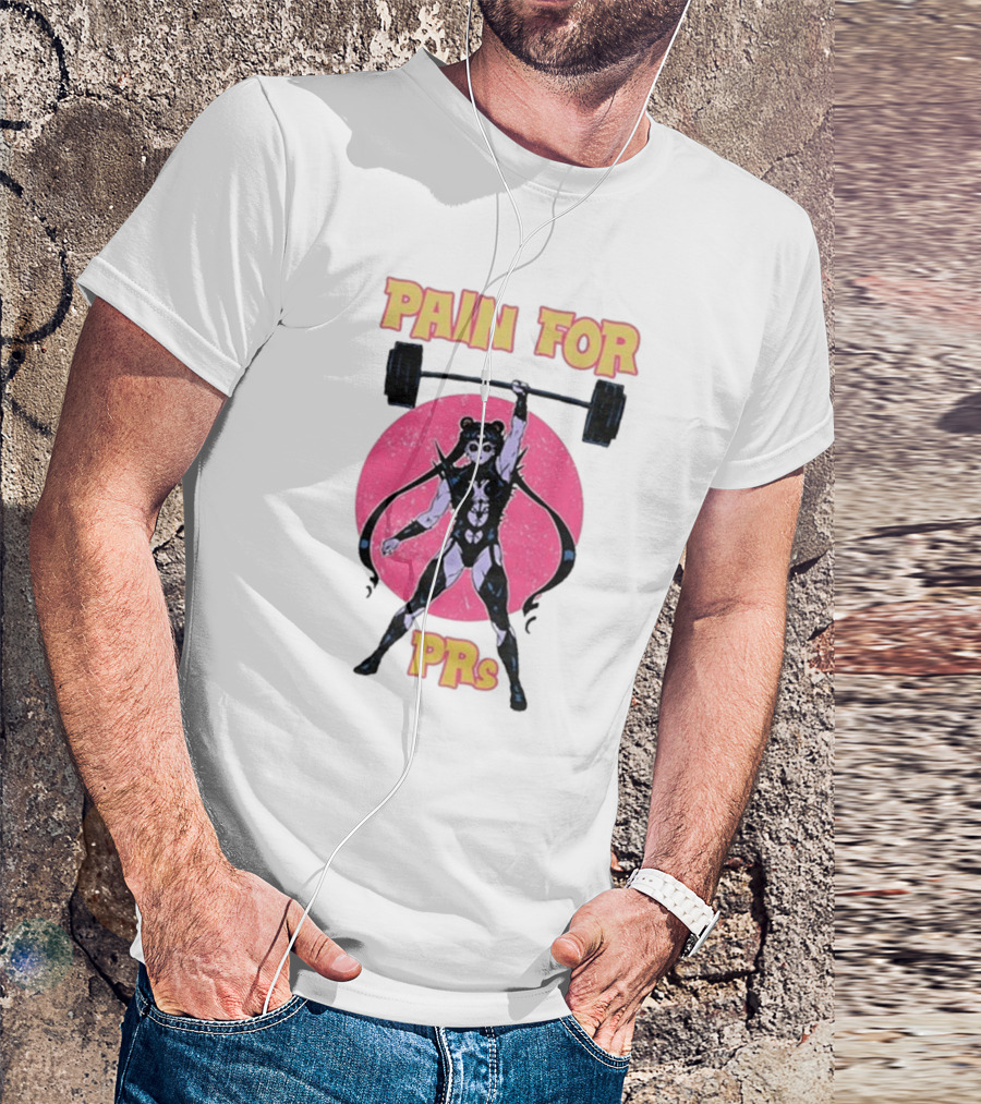 Pain For PRs Weightlifting Warrior With Barbell T-Shirt