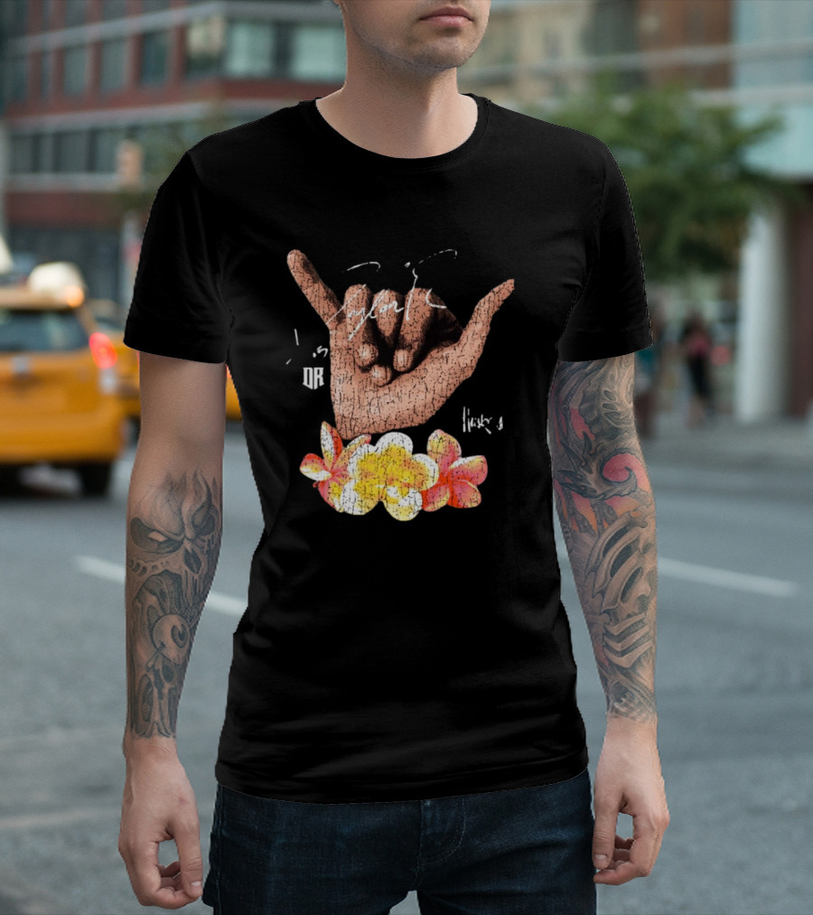 Shaka Hand Huskers Dylan Raiola Signature with Flowers and DR T-Shirt