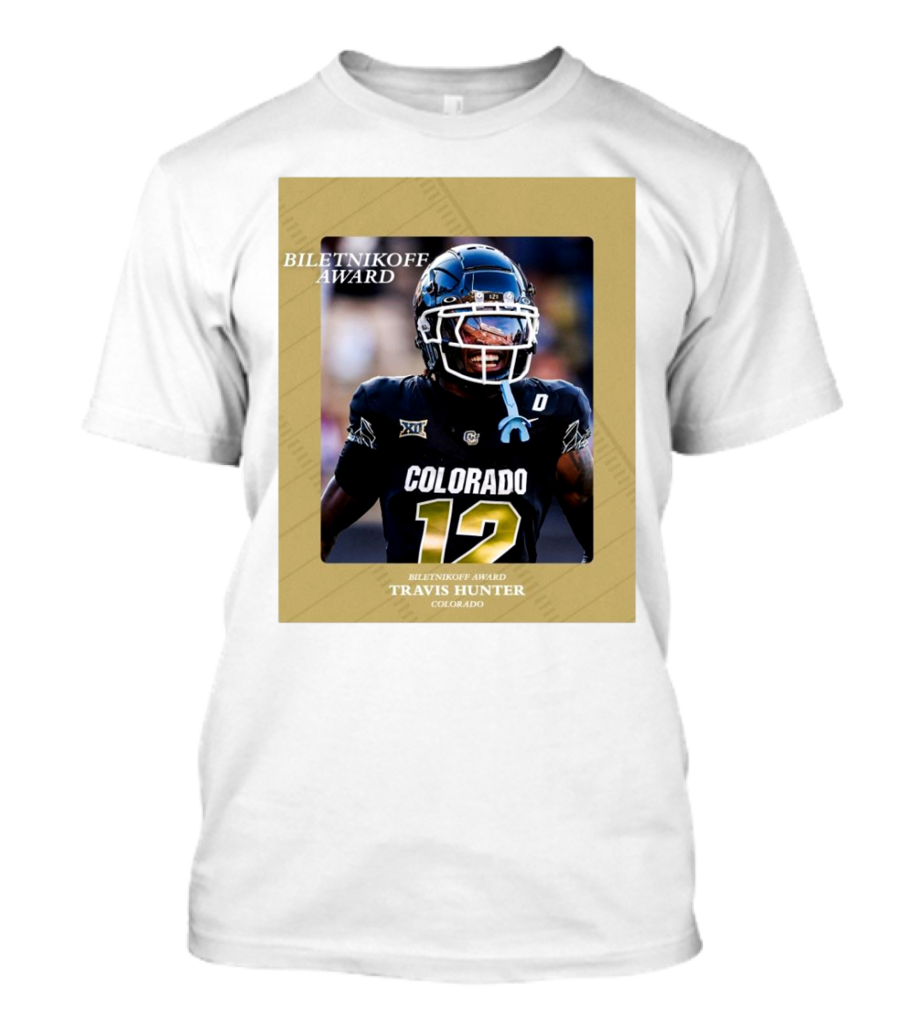 Travis Hunter Colorado 12 Biletnikoff Award College Football T-Shirt