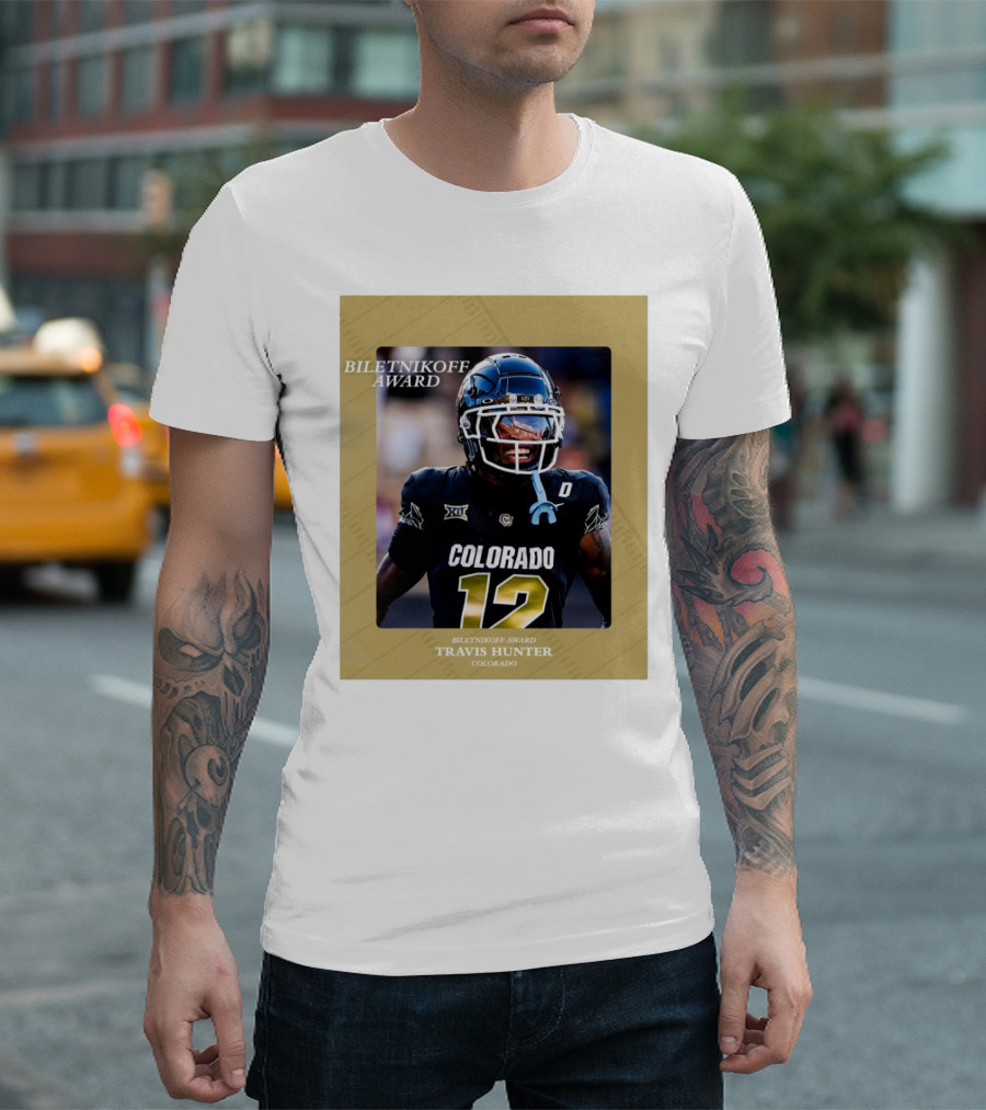 Travis Hunter Colorado 12 Biletnikoff Award College Football T-Shirt