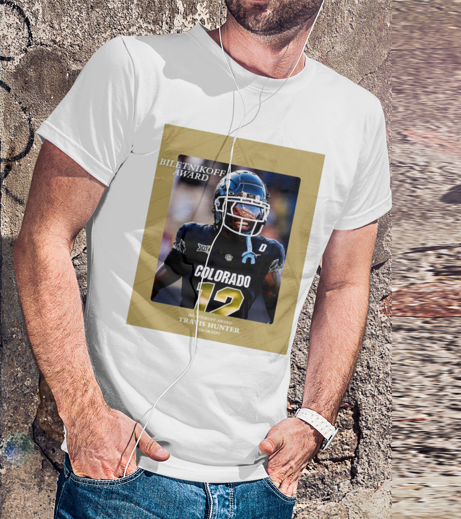 Travis Hunter Colorado 12 Biletnikoff Award College Football T-Shirt