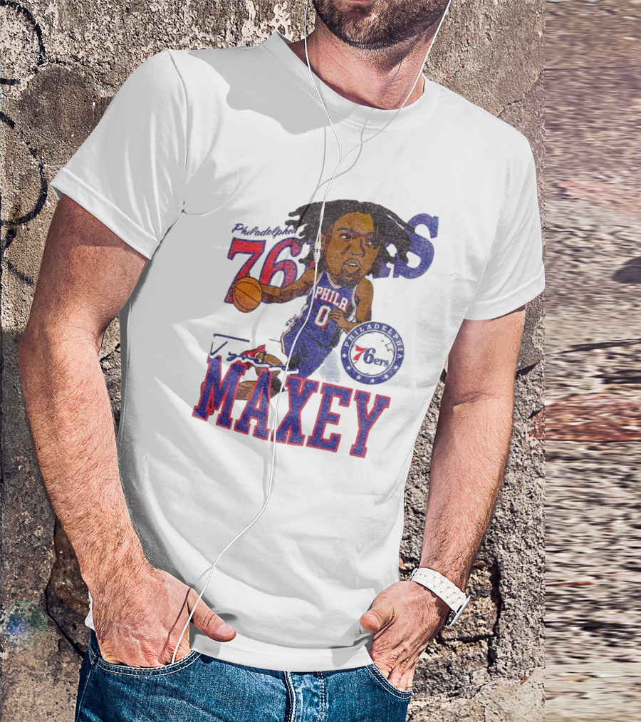 Philadelphia 76ers Tyrese Maxey Caricature Player New Era 76 Philadelphian Phila Maxey 6ers T-Shirt