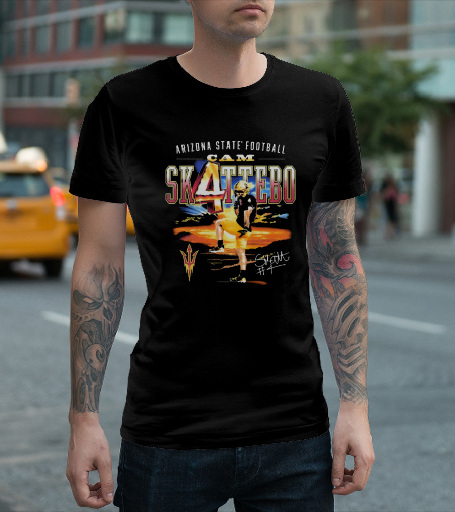 Arizona State Sun Devils Cam Skattebo Number 4 Football 90s T-Shirt