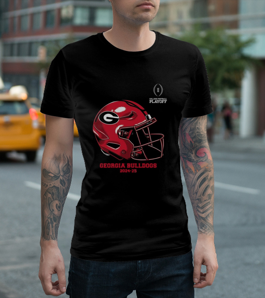 College Football Playoff Georgia Bulldogs Helmet 2024-25 T-Shirt