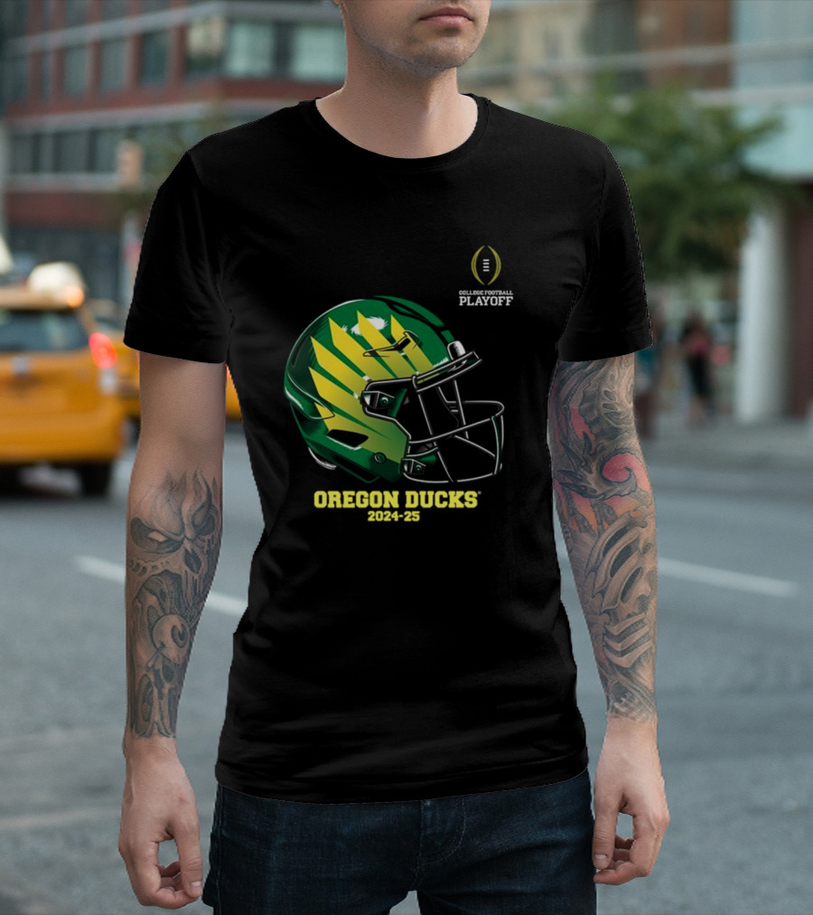 Oregon Ducks College Football Playoff 2024-25 Helmet T-Shirt