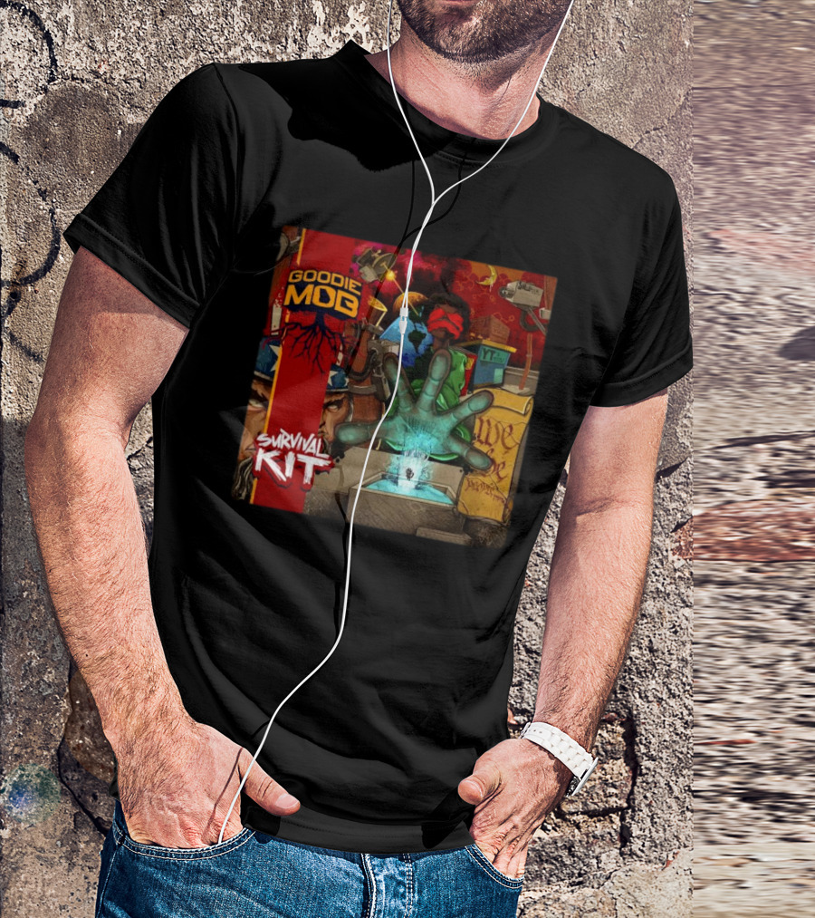 Goodie Mob Survival Kit Hand Album Art With Globe And Graffiti T-Shirt
