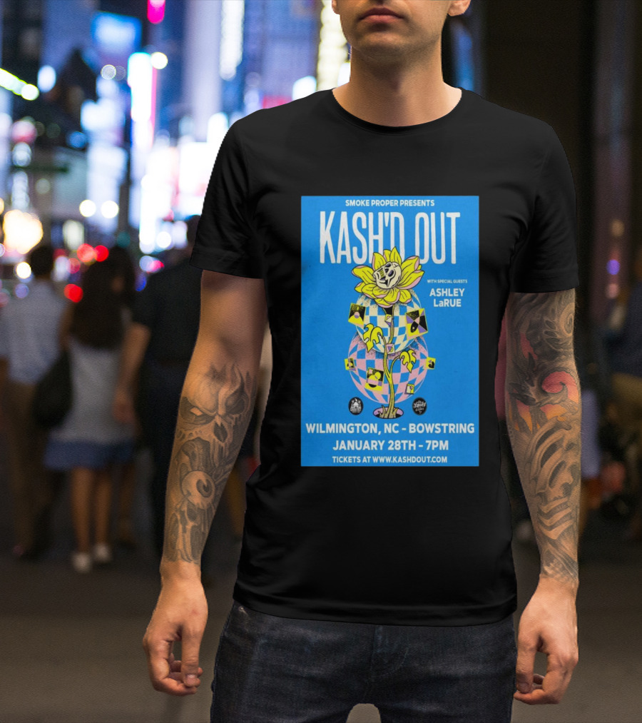 Kash'd Out Live With Ashley LaRue In Wilmington NC January 28th 7PM Bowstring T-Shirt