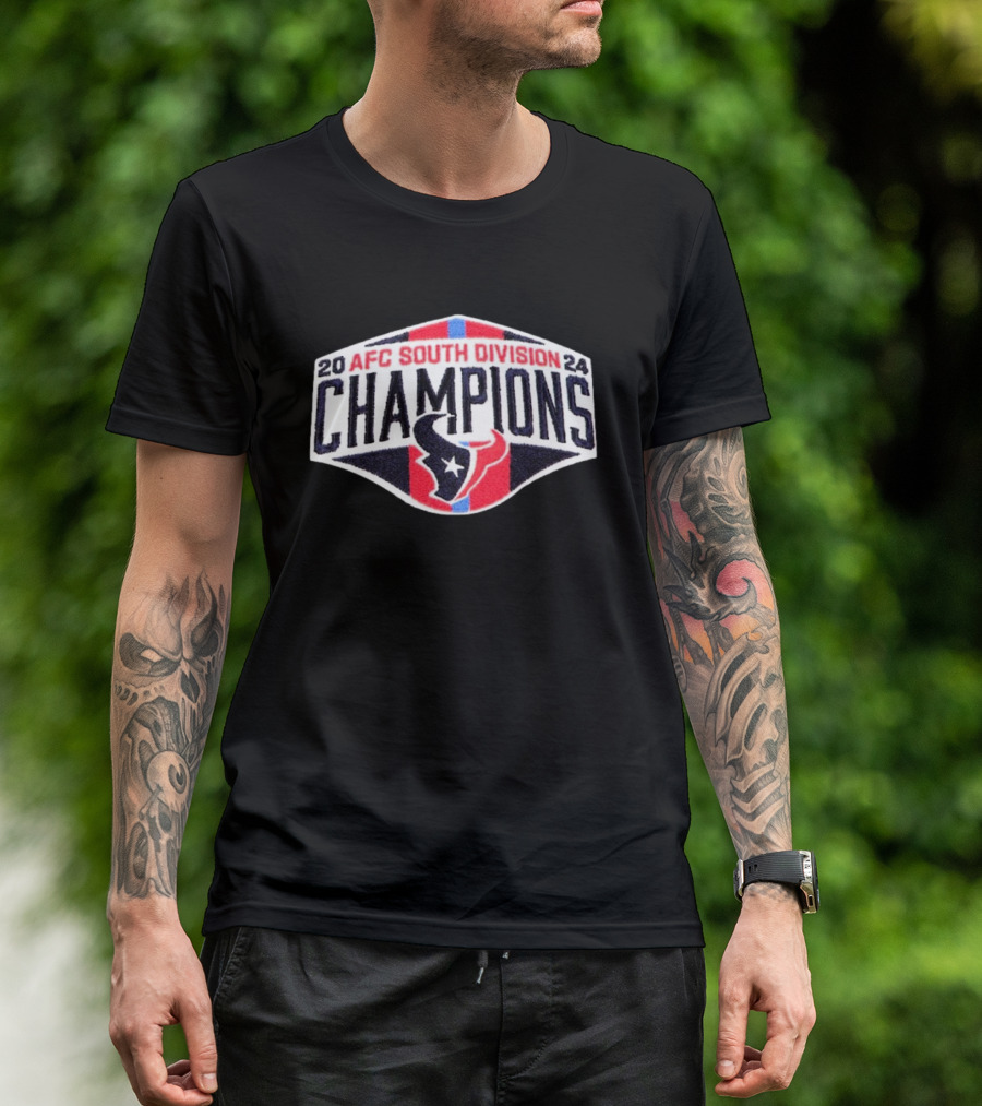 Houston Texans 2024 AFC South Division Champions Badge T-Shirt