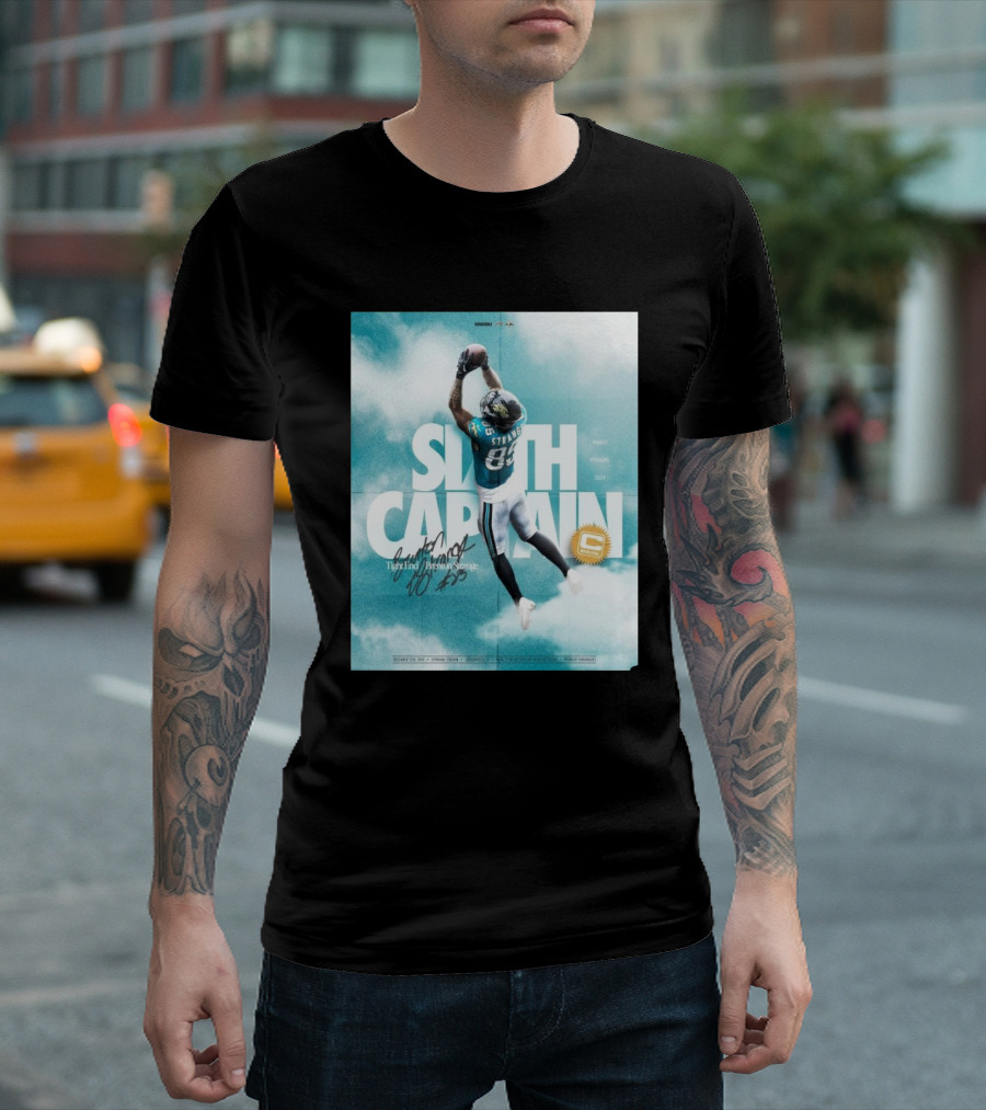 Jacksonville Jaguars Brenton Strange Sixth Captain Tight End Week 15 Vs New York Jets 2024 Dec 15th Signature T-Shirt