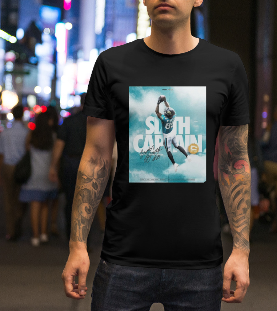 Jacksonville Jaguars Brenton Strange Sixth Captain Tight End Week 15 Vs New York Jets 2024 Dec 15th Signature T-Shirt