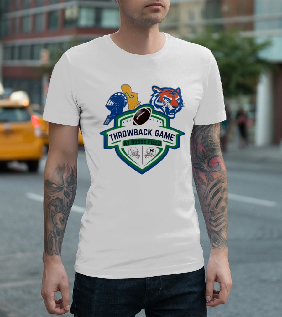 Throwback Game At Bosse Field Memorial Central Tigers Knights Football Showdown T-Shirt