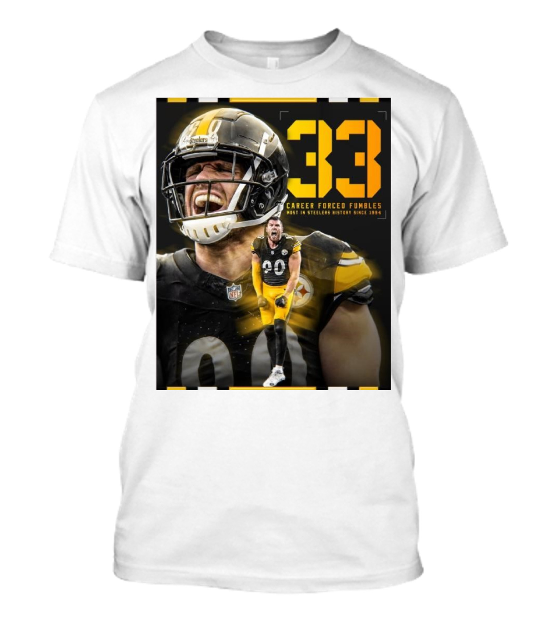 NFL Pittsburgh Steelers TJ Watt 33 Career Forced Fumbles Most In Steelers History Since 1994 T-Shirt
