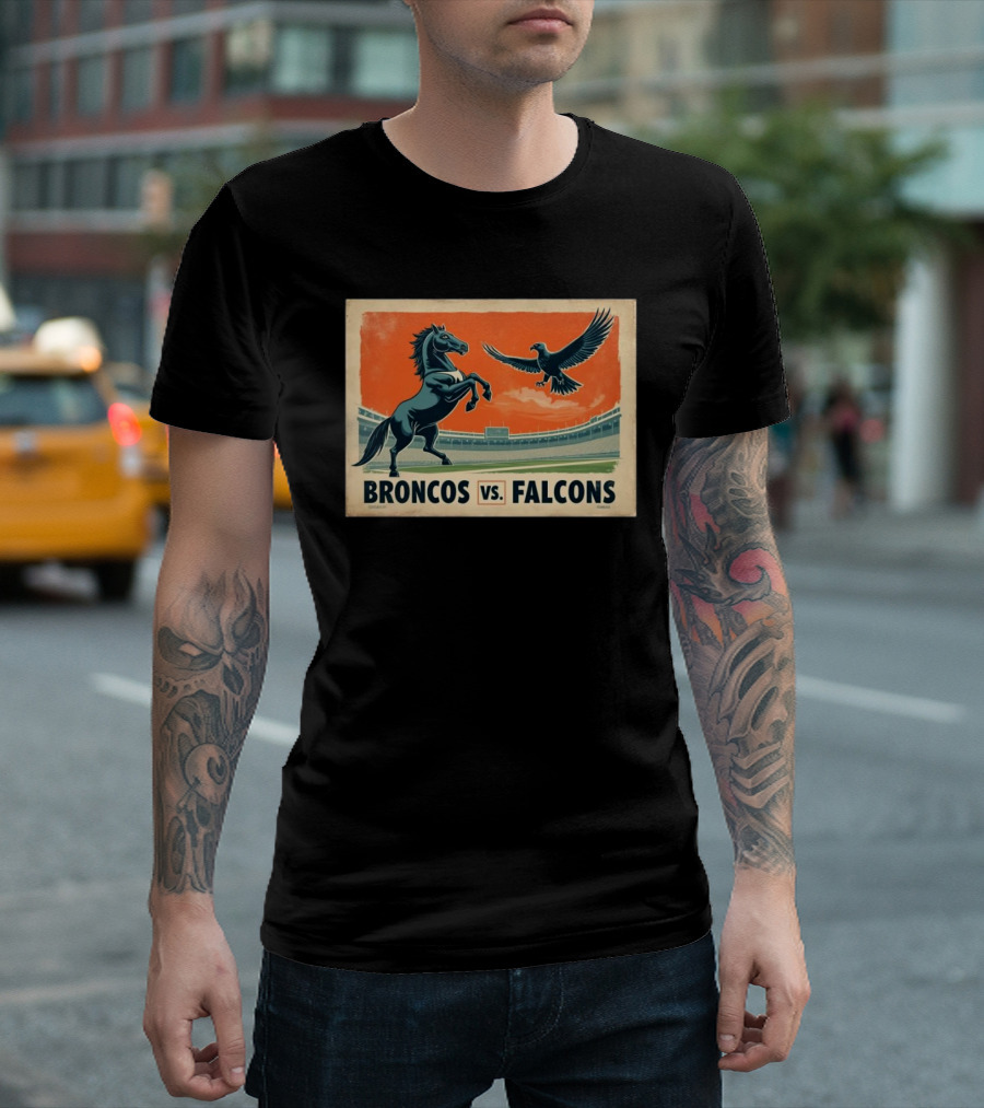 Atlanta Falcons vs Denver Broncos Vintage Retro NFL Nov 17 T-Shirt