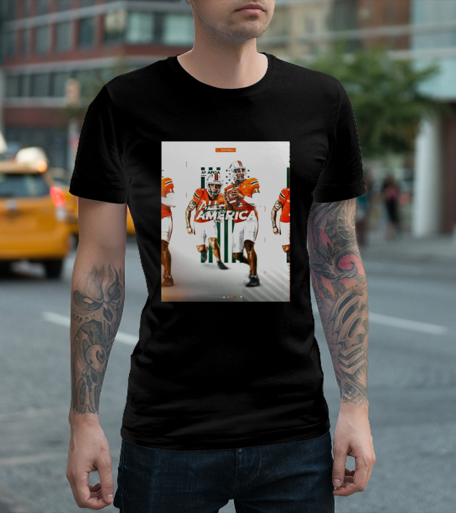 Miami Hurricanes AP All America Football Xavier Restrepo Cameron Ward T-Shirt