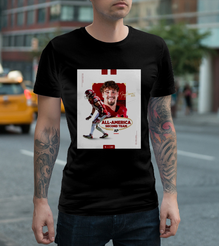 Oklahoma Sooners AP All-America Second Team Danny Stutsman Signature T-Shirt