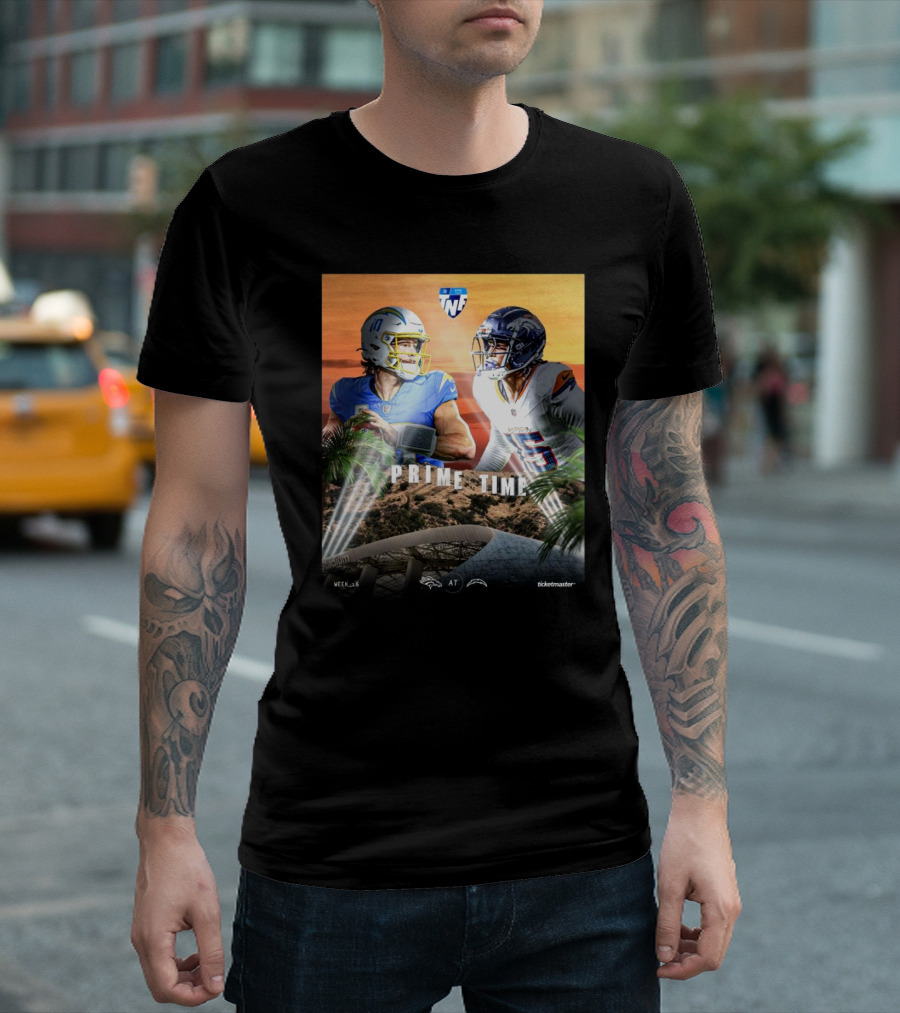 Denver Broncos Vs. Los Angeles Chargers Prime Time Week 16 Showdown NFL Thursday Night Football T-Shirt