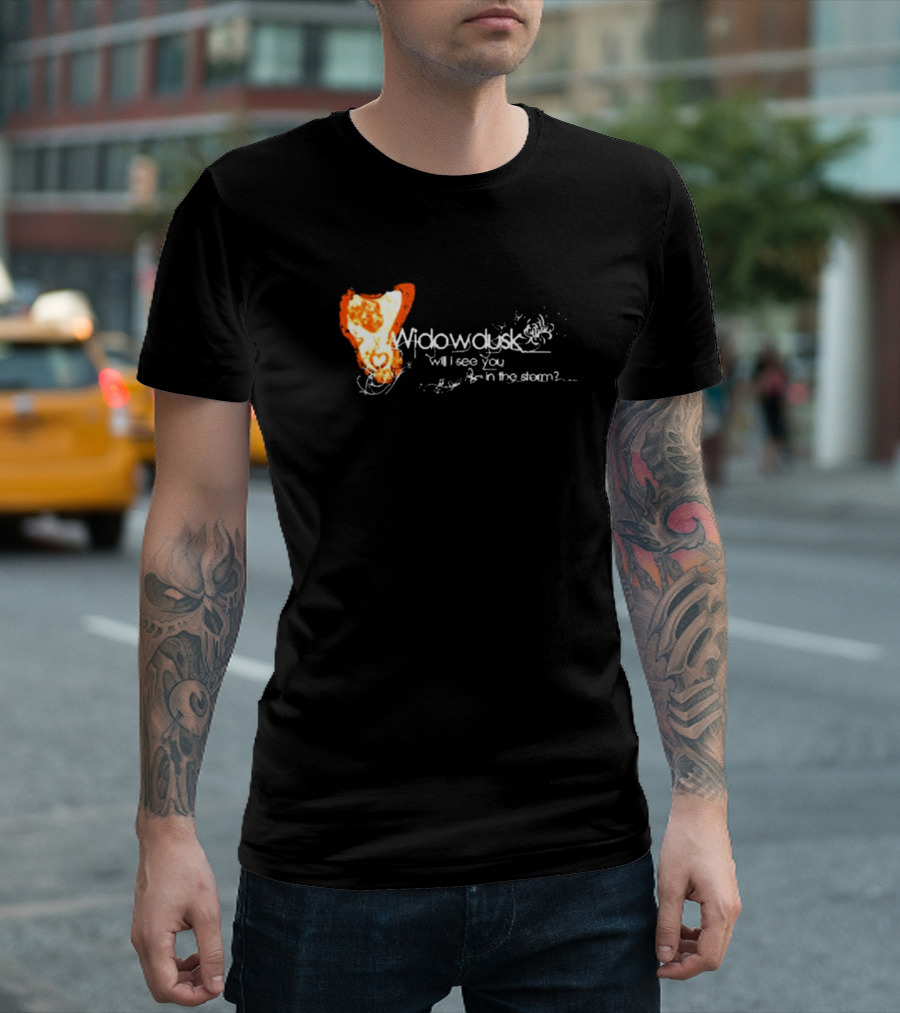 Widowdusk Will I See You In The Storm Fiery Orange Abstract T-Shirt