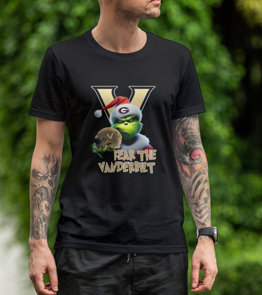 Santa Grinch Fear The Vanderbilt Commodores Helmet T-Shirt