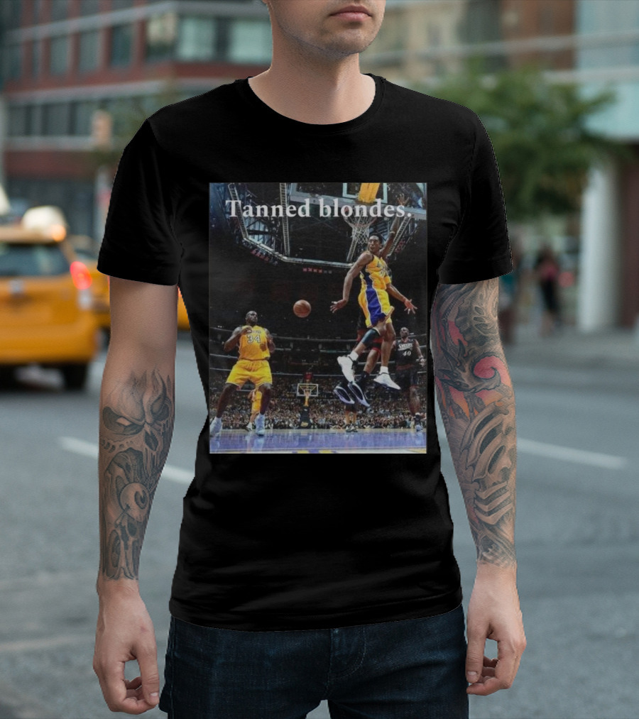 Tanned Blondes Basketball Lakers-Sixers Game Scene T-Shirt
