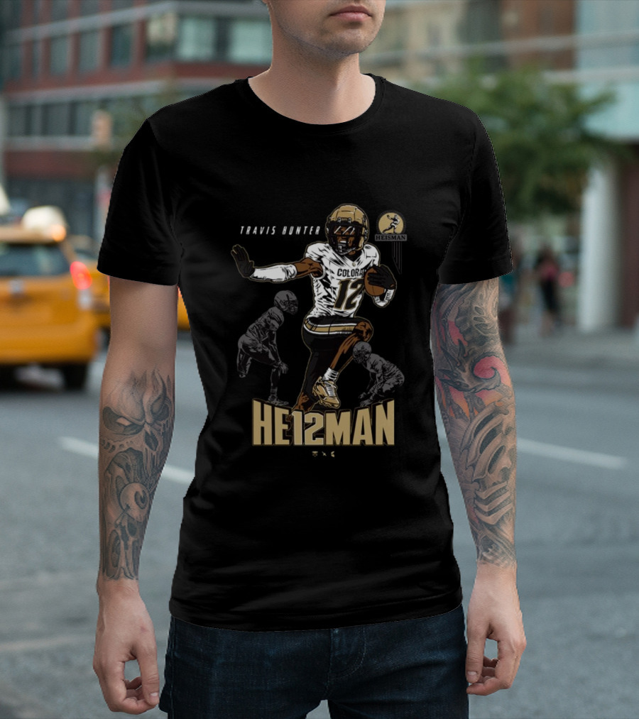 Travis Hunter Colorado 12 Heisman Buffaloes Football T-Shirt