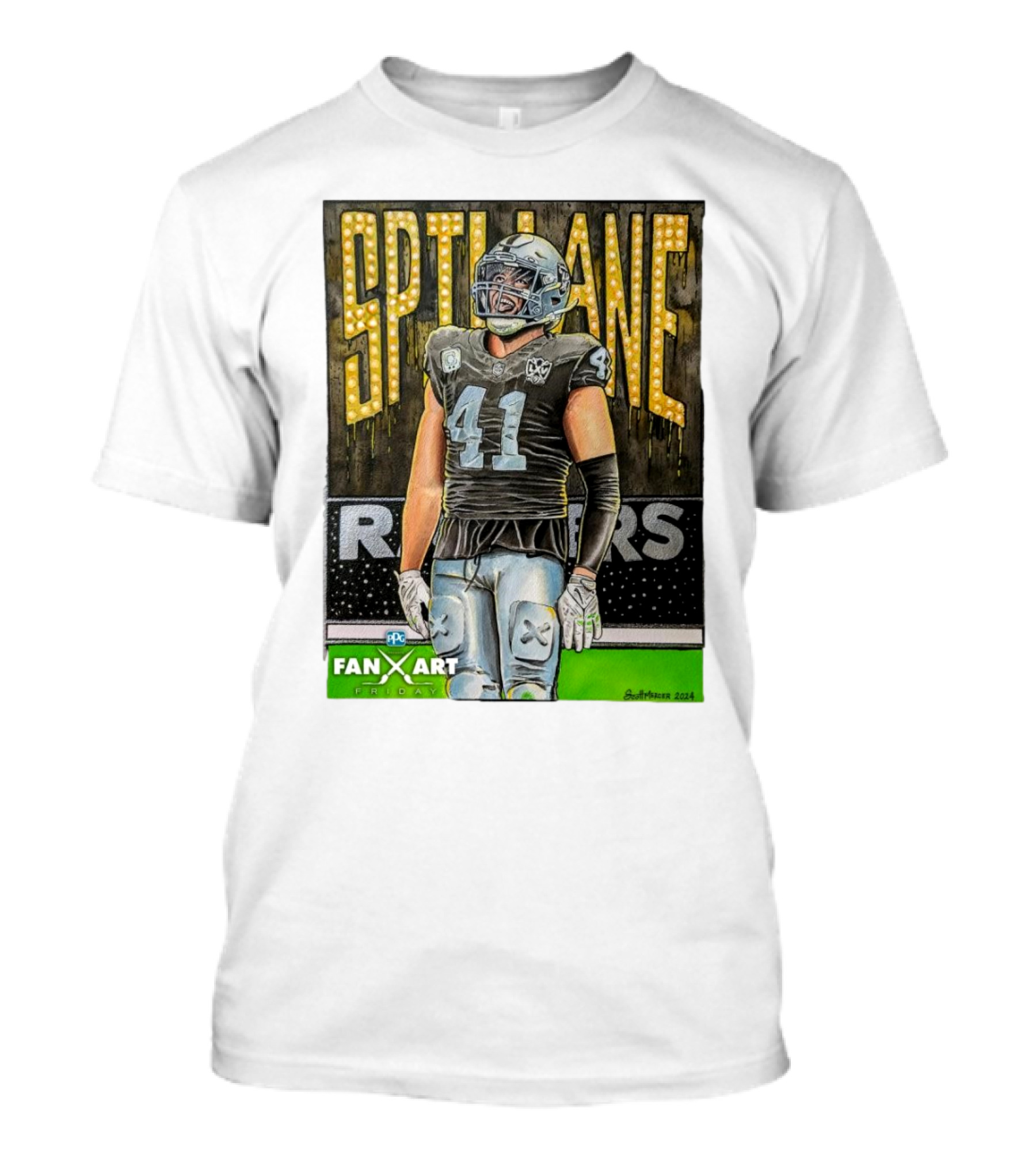 Las Vegas Raiders Spillane 41 Fan Art Friday T-Shirt