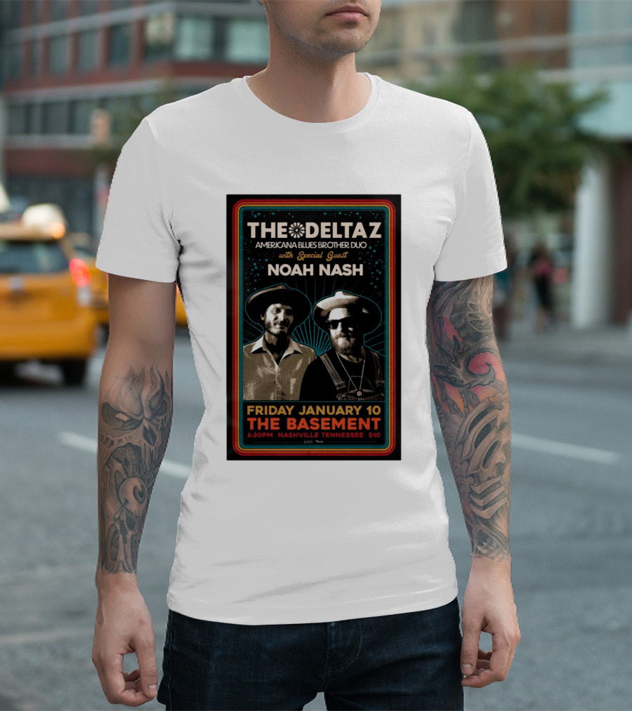 The Deltaz Americana Blues Brother Duo With Noah Nash January 10 The Basement Nashville 2025 T-Shirt